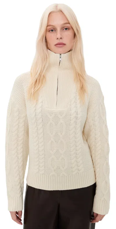The Garment Como Zip Sweater Cream In Neutral