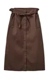 The Garment Cyprus Cotton-bled Maxi Skirt In Brown