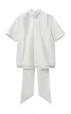 The Garment Cyprus Cotton-blend Scarf Shirt In White