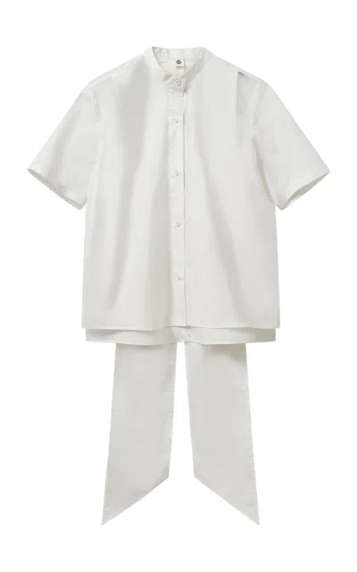The Garment Cyprus Cotton-blend Scarf Shirt In White