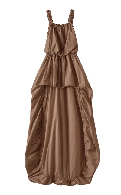 The Garment Cyprus Cotton-blend Balloon Gown In Brown