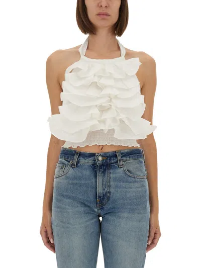 The Garment Cyprus Layer Top With Ruffles In White