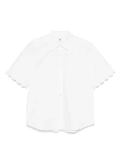 The Garment Cyprus Scallop-edged Shirt With Relaxed Fit In White