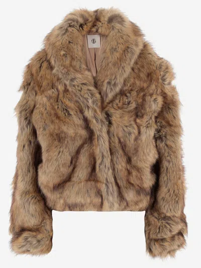 The Garment Damiy Coat In Faux Fur In Brown