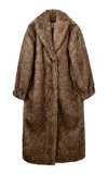 The Garment Damiy Faux Fur Long Coat In Brown