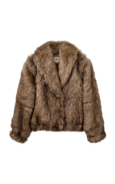 The Garment Damiy Oversized Faux Fur Coat In Brown