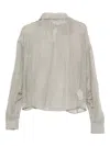 The Garment Delfi Ruffled Blouse In Gray