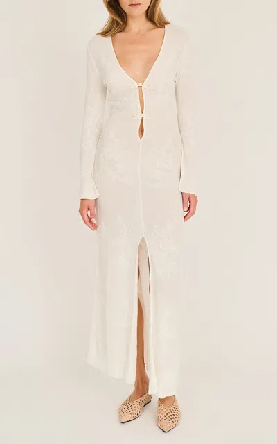 The Garment Desire Cotton Button Maxi Dress In Ivory