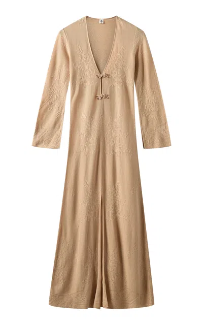 The Garment Desire Cotton Button Maxi Dress In Tan