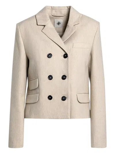 The Garment Mille Beige Double-breasted Jacket In Neutral