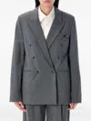 The Garment Double-breasted Bow-detail Blazer In Blue