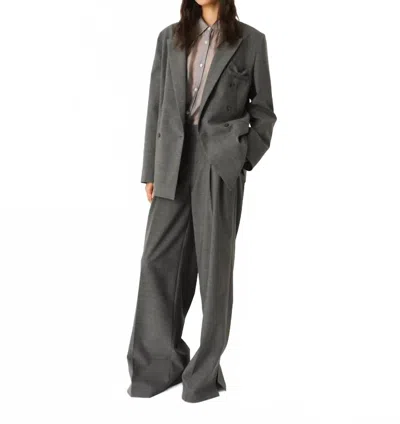 The Garment Double Breasted Grand Blazer In Grey Melange In Gray