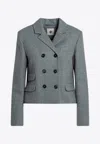 The Garment Mille Double-breasted Wool-blend Blazer In Gray
