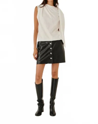 The Garment Draped Neckline Scarf Tee In Cream In White