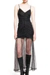 The Garment Dream Lace Ruched Maxi Dress In Black