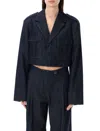 The Garment Eclipse Cropped Denim Jacket In Dark Denim