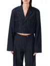 The Garment Eclipse Cropped Denim Jacket In Dark Denim