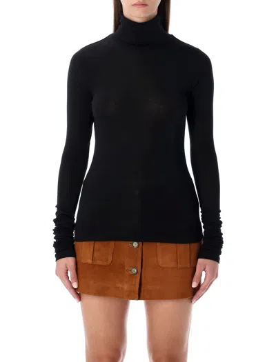 The Garment Fitted Turtleneck Top In Nero