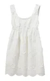 The Garment Fleur Embroidered Cotton Mini Dress In White