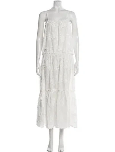Pre-owned The Garment Floral Print Long Dress In White