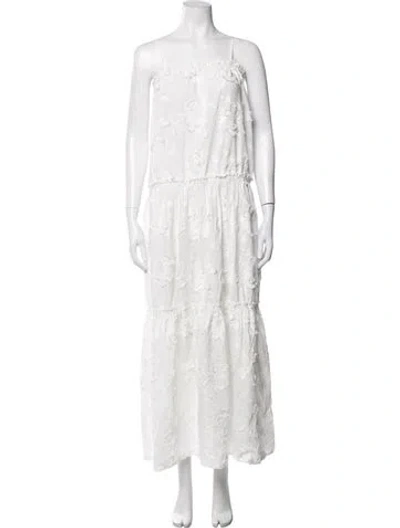 Pre-owned The Garment Floral Print Long Dress In White