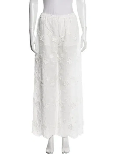 Pre-owned The Garment Floral Print Wide Leg Pants In White