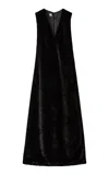 The Garment Frank Velvet Gown In Black