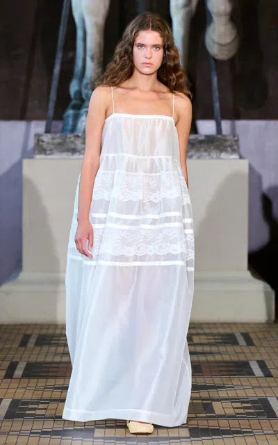 The Garment Freya Semi-sheer Silk Show Dress In Ivory