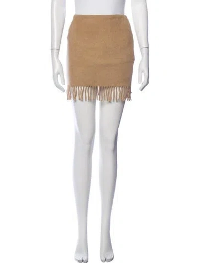 Pre-owned The Garment Fringe Trim Accent Mini Skirt In Neutrals