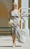 The Garment Gabriel Asymmetric Crepe Gown In Grey