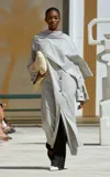 The Garment Gabriel Draped Crepe Trench Coat In Grey