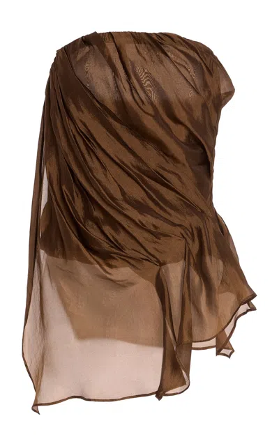 The Garment Gilian Draped Chiffon Bustier Top