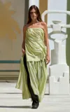 The Garment Gilian Draped Organza Gown In Green
