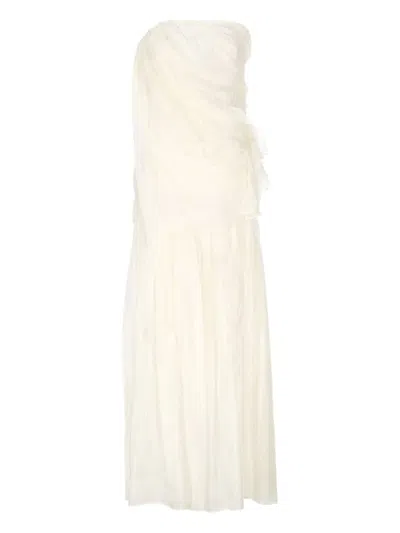 The Garment Gilian Draped Viscose Blend Gown In Neutral