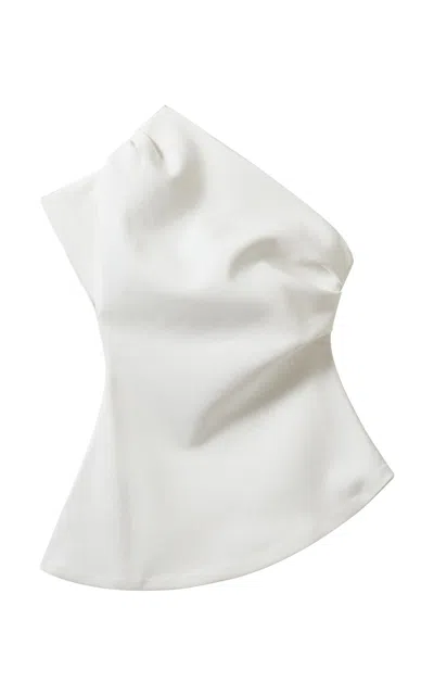 The Garment Glam Cotton-blend Asymmetric T-shirt In White