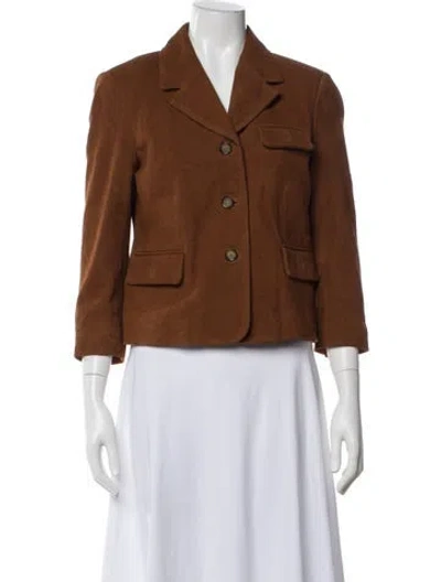 Pre-owned The Garment Goat Leather Blazer In Brown