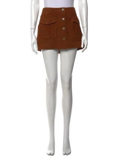 Pre-owned The Garment Goat Leather Mini Skirt In Brown