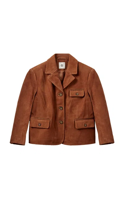 The Garment Goatskin Suede Jacket In Brown