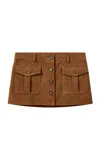 The Garment Goatskin Suede Mini Skirt In Brown