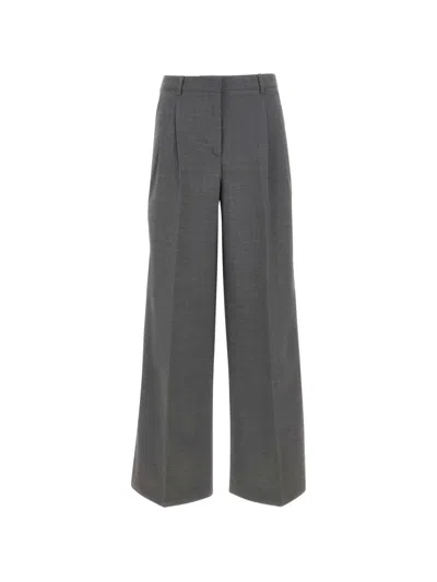 The Garment Grand Pleated Trousers In Gray