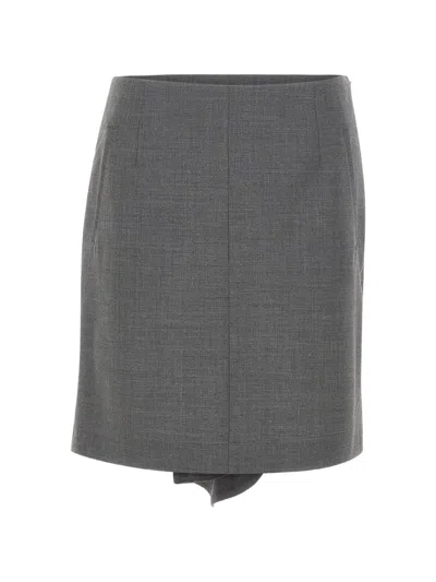 The Garment Grand Slip Asymmetric-hem Mini Skirt In Gray
