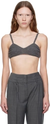 The Garment Como Knitted Bralette Top In Grey Melange 602