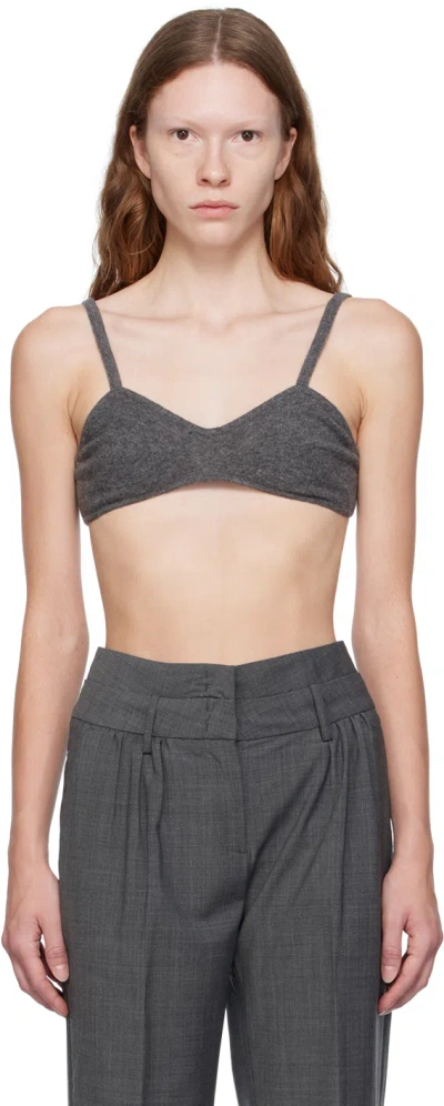 The Garment Como Knitted Bralette Top In Grey Melange 602