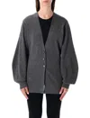 The Garment Grey Melange Como Sleeve Wool Cardigan In Gray