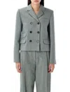 The Garment Mille Double-breasted Wool-blend Blazer In Green