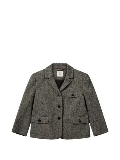 The Garment Herringbone-pattern Notched-lapel Blazer In Gray