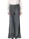 The Garment High-waisted Wide-leg Pants With Pleated Front In Gray