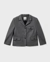 The Garment Mitch Fitted Jacket In Grey Melange Wool In Gray