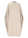 The Garment Wool-blend Crewneck Poncho In Beige
