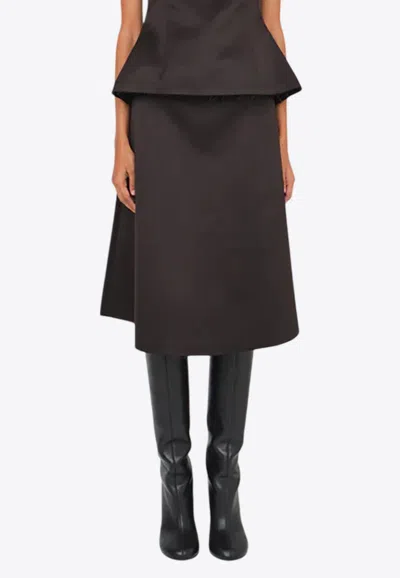 The Garment Kelly Satin Midi Skirt In Black